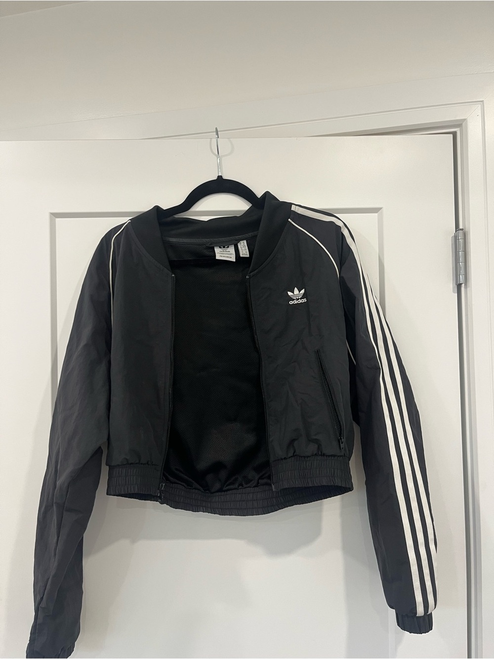 adidas Black Bomber Jacket with White 3-Stripes